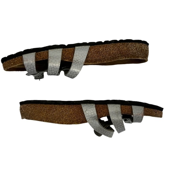 Birkenstock Birki’s Silver Printed Slip On Sandals - Picture 12 of 14